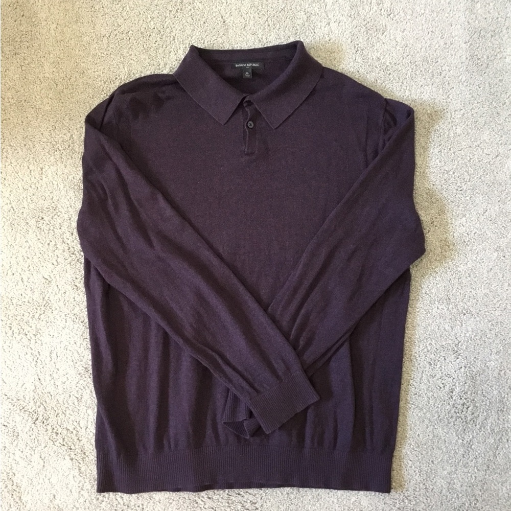 Banana Republic Deep Plum Polo Sweater